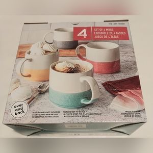 OVER AND BACK SET OF 4 MUGS .